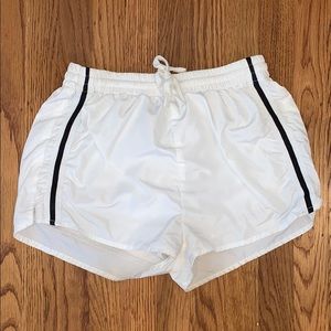 white athletic shorts